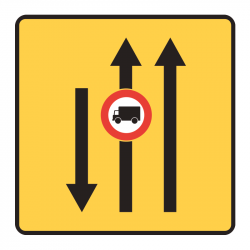 Panneau de voirie temporaire KD9 ex2 - Changement de chaussée ou de trajectoire_1