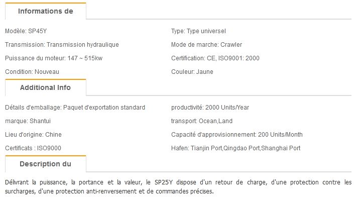 SP45Y - Pipelayer Shantui - 34 tonnes avec protection anti-renversement et commandes précises_1