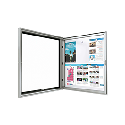 Vitrine simple face murale - SELECT - aluminium anodisé argent, verre sécurisé, formats jusqu'à 9 A4_1