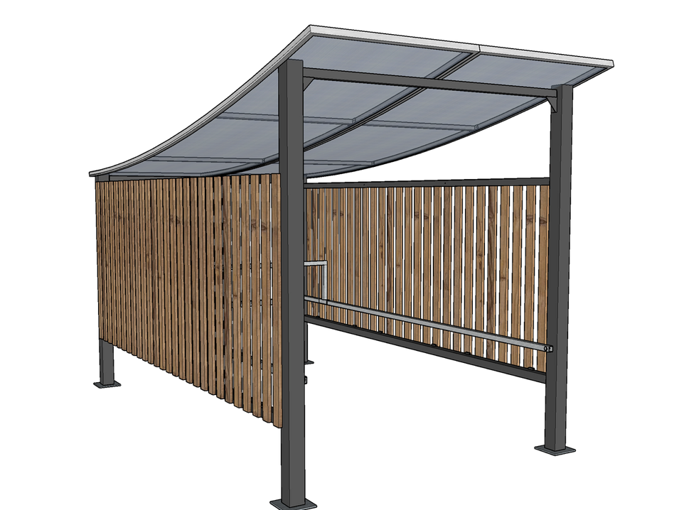 Abri pour chariot à toiture concave - Profondeur 4350mm x l 2330mm x h 2705mm - EVO 3 - Le temple du mobilier_1