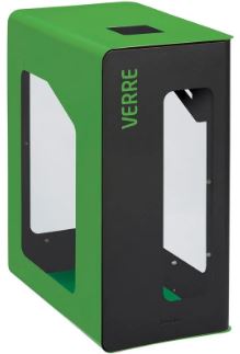 Borne de tri sélectif 90L Vigipirate sans serrure - Façade Grise - CUBATRI_1