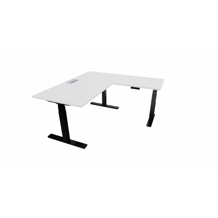 Bureau d'angle réversible électrique avec trappe passe-câbles - Dynamics_1