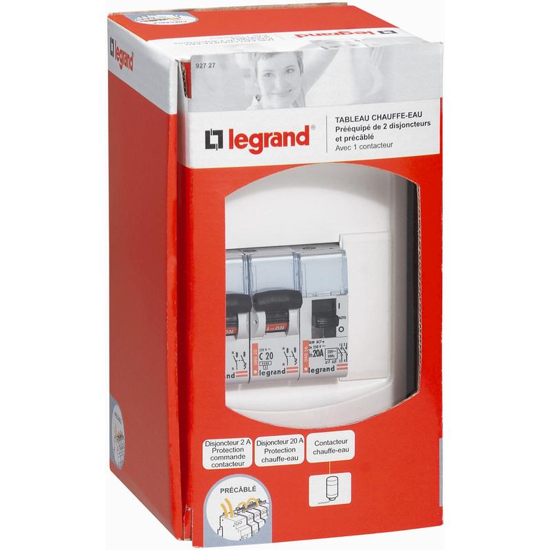 Tableau chauffe-eau - blanc - 1 rangée 4 modules - contacteur jour/nuit 230V - dimensions 17x10,4x10 cm_1