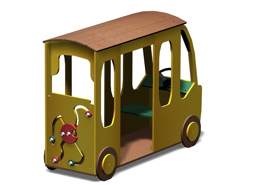 Structure pour aire de jeux - Transport minibus PE gamme microparc MB01PE - Âge 1 à 7 ans - Capacité 6 enfants_1