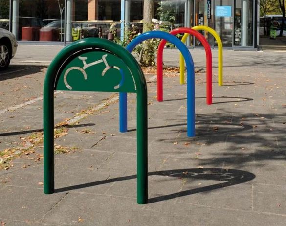 Appui Vélos Trombone Avec Signalétique - Diam 60 mm - Hauteur 1000 mm - Tube Acier Ø 60 mm_1