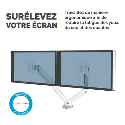 Bras porte-écrans double Platinum Series - Blanc_1