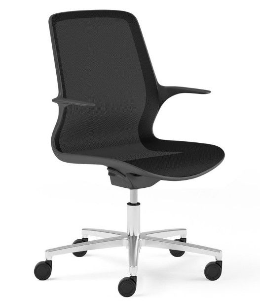 Maglia Office - Chaise de bureau ergonomique ajustable - Sitis - Base en aluminium poli ou nylon noir_1