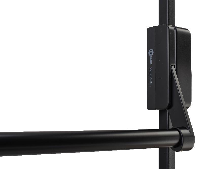 Serrure antipanique 2/3 points réversible - Laqué noir - Porte maxi 1150 mm - Conforme norme CE NF EN1125_1