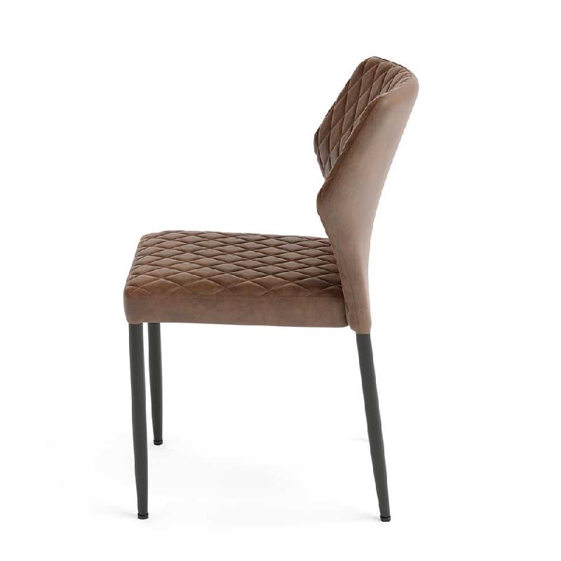 Chaise empilable Louis en simili cuir cognac ignifuge_1