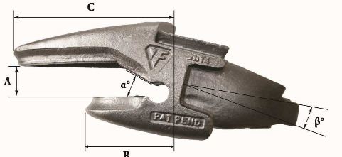 Dents de godet Fastkey FK9 1545 PA - 21,8 kg - dimensions précises et épaisseur de lame 45 mm_1