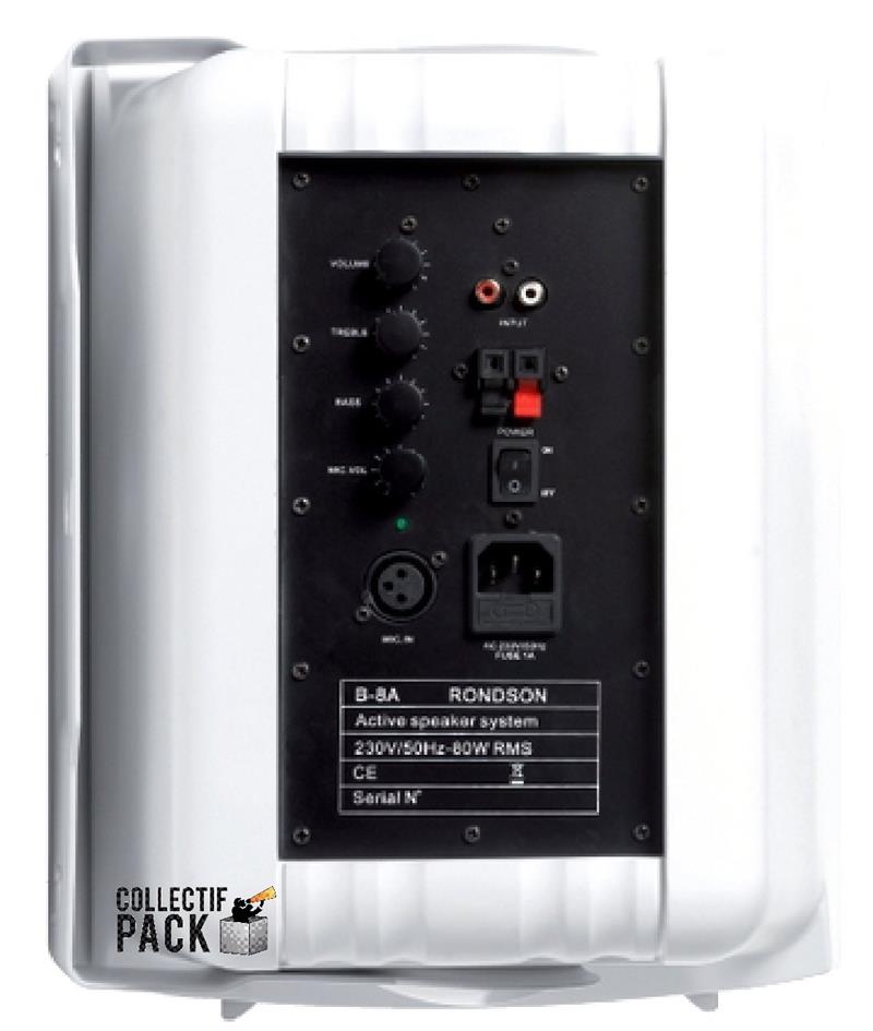 Enceinte monitor active 2x40 Watts - B-8A B Rondson avec enceinte passive et accessoires_1