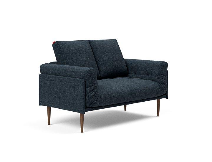 INNOVATION LIVING  CANAPÉ CONVERTIBLE DESIGN ROLLO STYLETTO PIEDS CHÊNE TISSU BLEU NIST BLUE_1