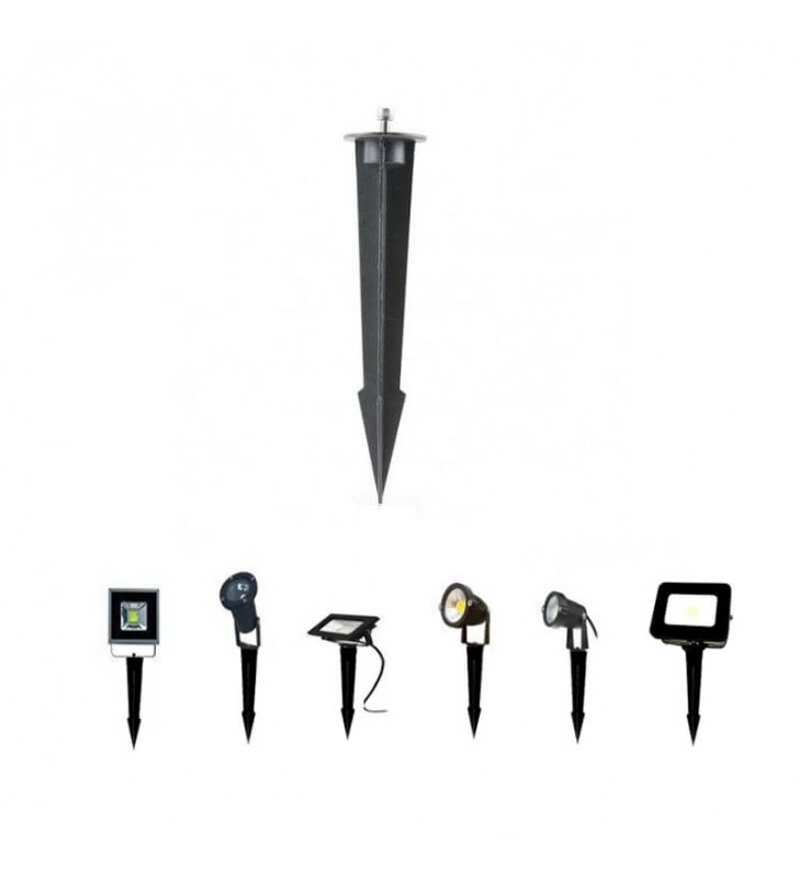 Poteau jardin en aluminium pour projecteur LED - réf 1435 - IP65, extérieur, 10W à 50W_1