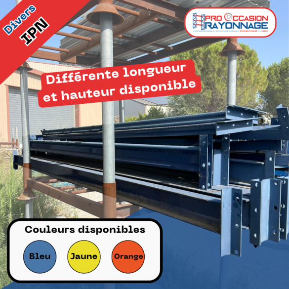 Profilé porteur pour rayonnage - IPN acier - Plusieurs dimensions et couleurs disponibles_1