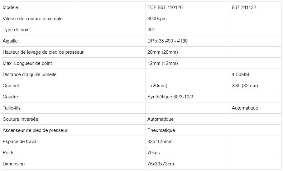 TCF-867-110126 - Piqueuse plate Topeagle International Ltd. - Machine à coudre automobile - Vitesse maximale 3000 points/min_1