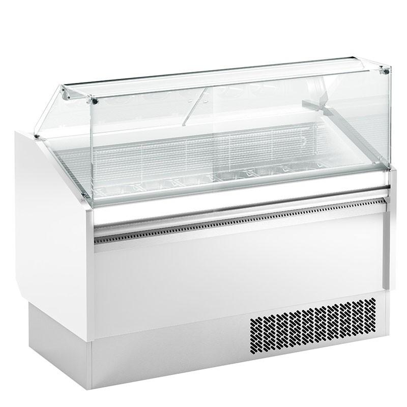 Vitrine de présentation glacier avec réserve P 670 - ESTI Blanche | Ggm - ESTIS_W -_1
