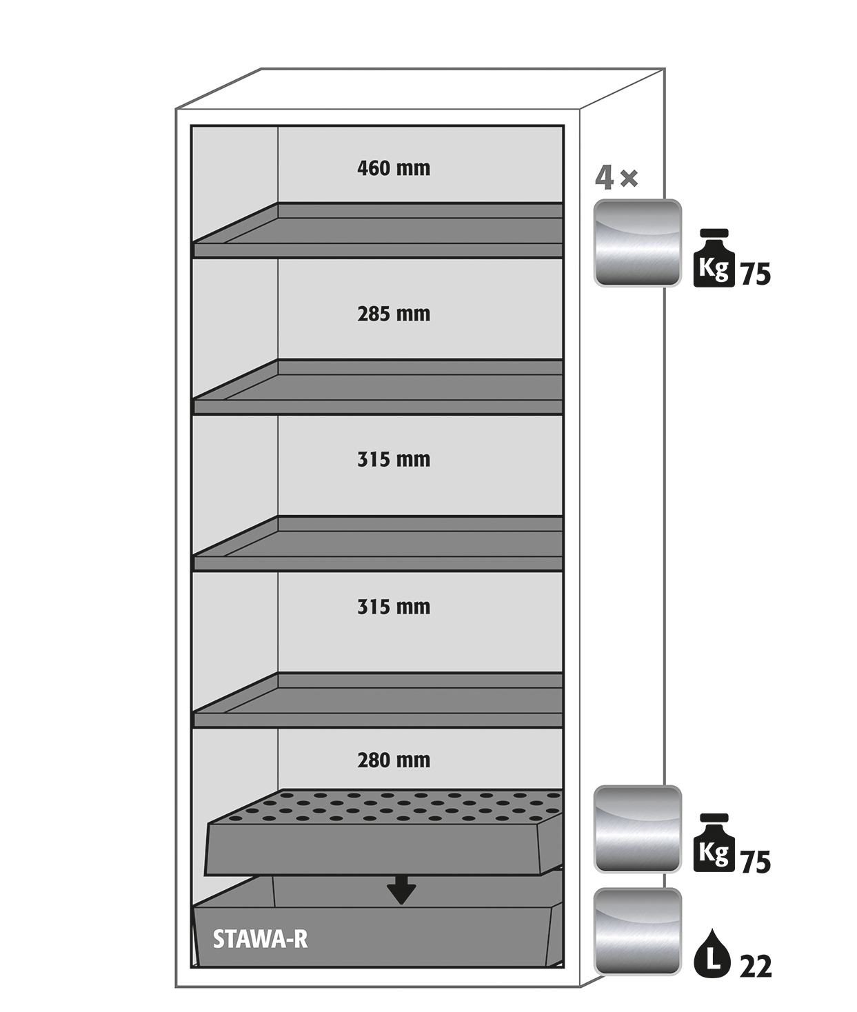 Armoire de sécurité S-CLASSIC-90 modèle S90.196.090 - Réf 30204-001-30213 - Type 90 - Stockage de substances inflammables_1