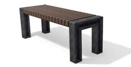 Banc public robuste et stable en trois parties UENO - Longueurs 130 et 180 cm - Assise monobloc avec armature interne - ADS Equipements EURL_1