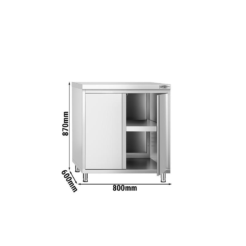 Meuble bas inox central P 600 mm avec portes -_1