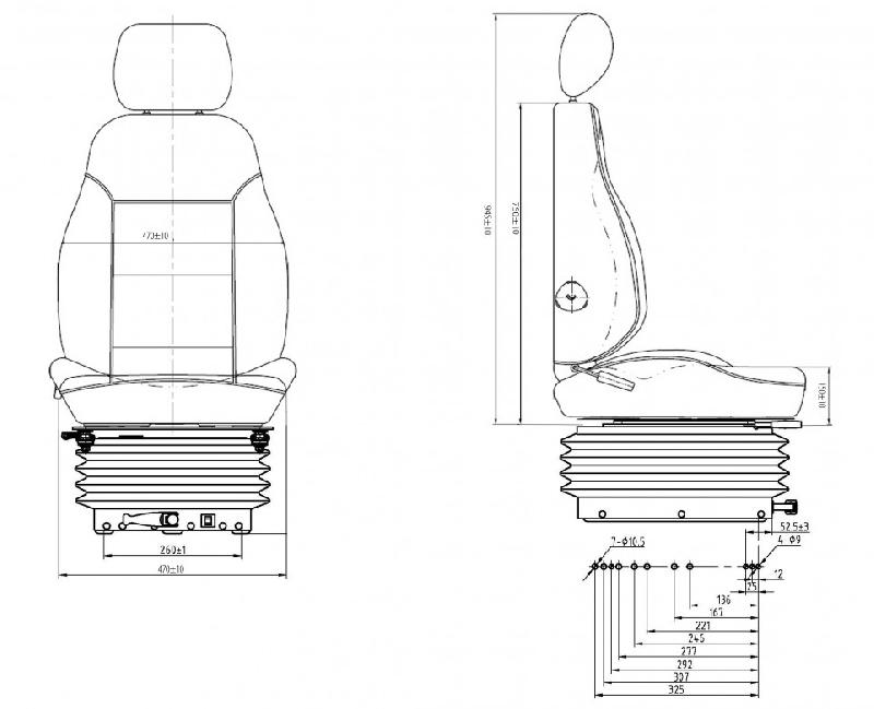 Siège de tracteur UnitedSeats CS85 C4 - suspension mécanique ou pneumatique - confort longue durée_1