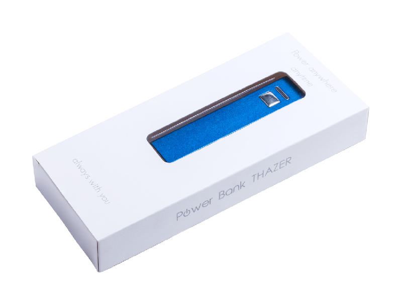 Power bank en aluminium - 2200 mAh - câble micro USB inclus - couleur bleue_1