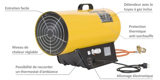 Générateurs d'air chaud à gaz Master BLP 73 ET - 49 à 73 kW - Allumage électronique et contrôle thermostatique_1