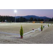 Clôture de carrière - Horse Stop - lice de dressage 20x60m - planches PVC et plots résistants - Ref. Ld2060n_1