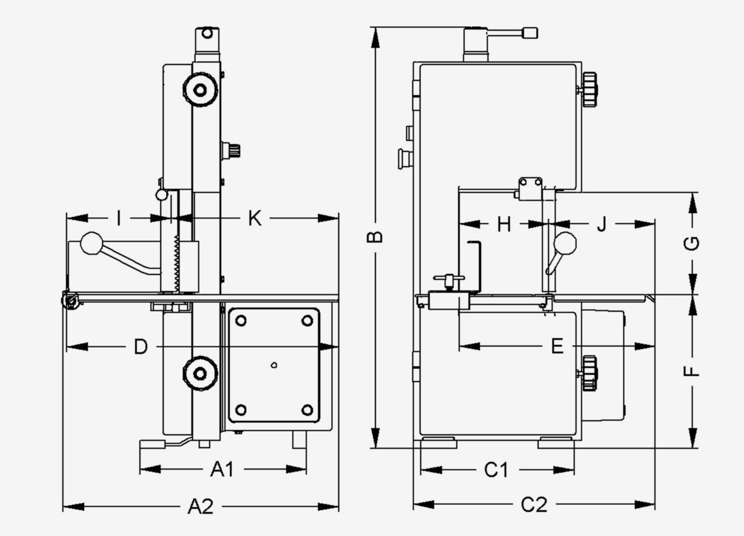 Os ST-200 - Scie industrielle en acier inoxydable - Modèle Médoc avec système tendeur automatique_1
