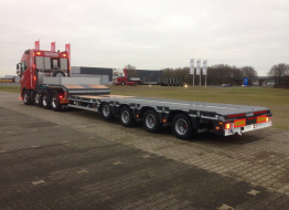 Remorque porte-engins surbaissée Nooteboom OSDS-58-04V - PTAC 58T - 4 essieux - plateau extensible jusqu'à 15,8m_1