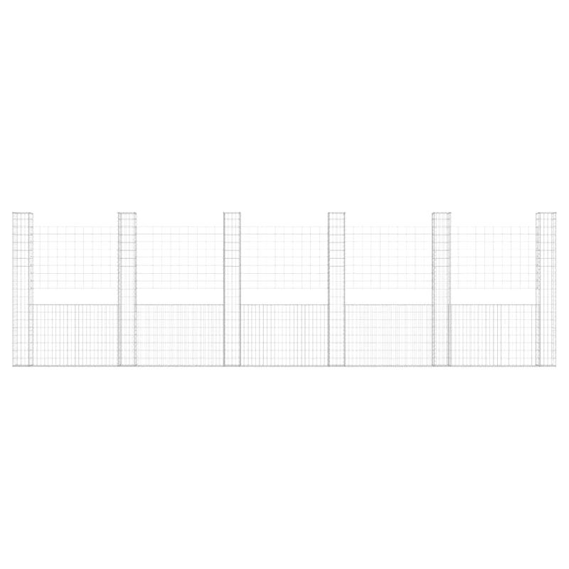 Vidaxl panier de gabion en forme de u avec 6 poteaux fer 620x20x200 cm 151293_1