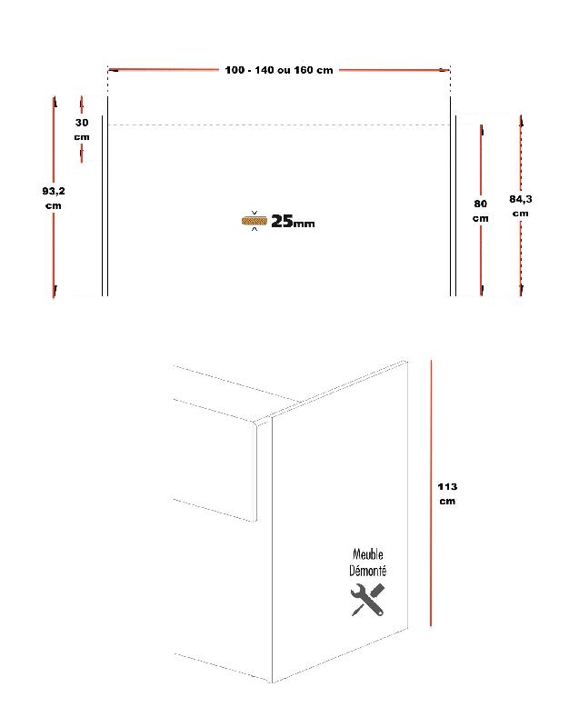 Banque d'accueil droite Torino Plus - 100, Non, Noyer grisé / blanc_1