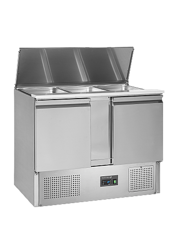 Comptoir pour saladette GN1/1 - 2 portes pleines à charnières | Tefcold - SA1045_1