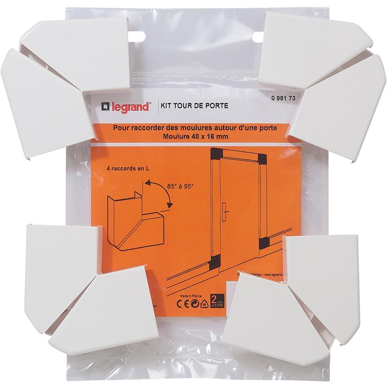 Dlp moulure tour de porte 40x16 mm - Kit pour dérivations - Coloris blanc_1