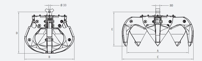 Grappins RP280 6P Rozzi - Compact avec vérins intégrés_1