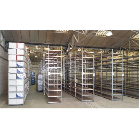 Rayonnage léger polyvalent - pour bacs et cartons - capacité 150 kg par tablette_1