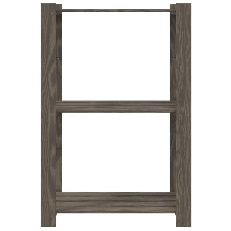 Vidaxl support de rangement à 3 niveaux gris 60x38x90 cm bois de pin 373387_1