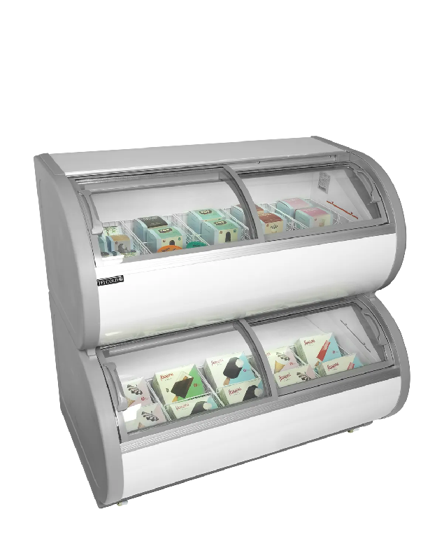 Vitrine froid négatif à deux niveaux TD500 ( 450 / 408) blanc TEFCOLD_1