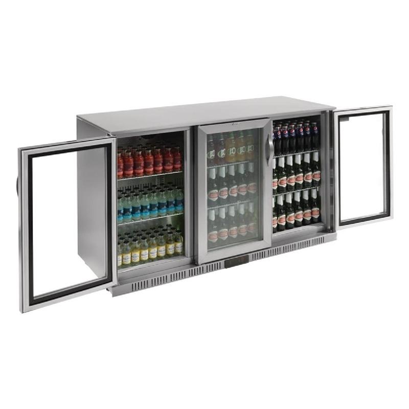 Arrière-bar trois portes pivotantes Série G inox 330L | Polar - GL009_1