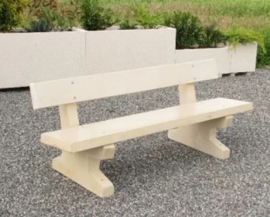 Banc public Tremble en béton armé - solide et résistant aux intempéries - 200x70x80 cm, 320 kg_1
