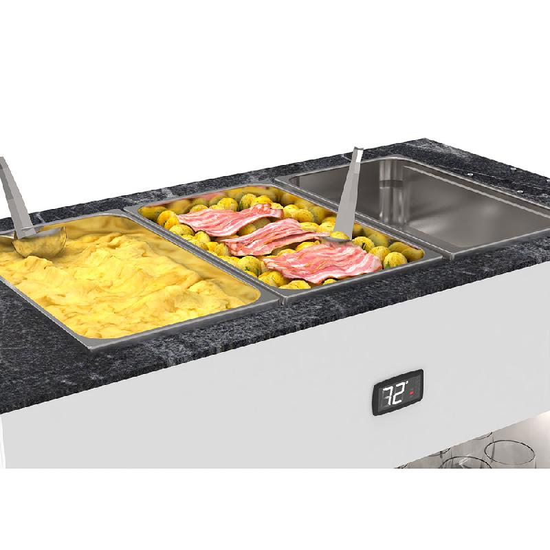 Buffet chaud Bain Marie - 3 bacs GN 1/1 prof 150 - BUB150 | Sayl Barcelona_1