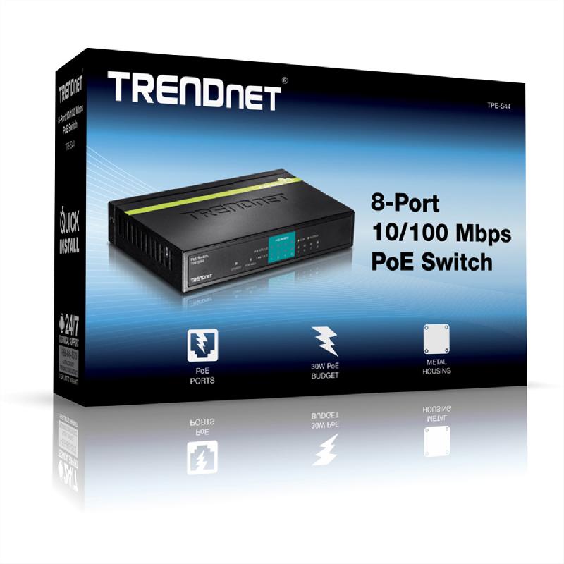 TRENDnet TPE-S44 Switch PoE 10/100 Mb/s à 8 ports , 4 ports PoE 10/100 Mb/s, 4 ports 10/100 Mb/s_1