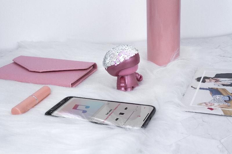 XOOPAR - Enceinte nomade Mini XBoy Limited Edition rose à sequins - Bluetooth et télécommande selfie - 930961_1