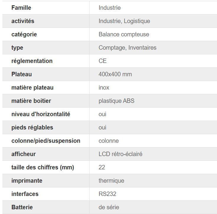 Balance compteuse Milliot CW-4040-TCP avec imprimante - portée max. 150 kg - précision dès 2 g_1
