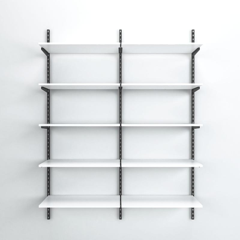 Élément suivant Global noir 5 tablettes blanc L90xH240cm_1