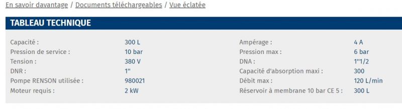 Groupe de surpression 300L triphasé - Renson International - Coffret manque d'eau 2,2kW_1