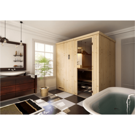 Cabine de sauna 244x244x199 avec po?Le ? Commande d?Port?E_1