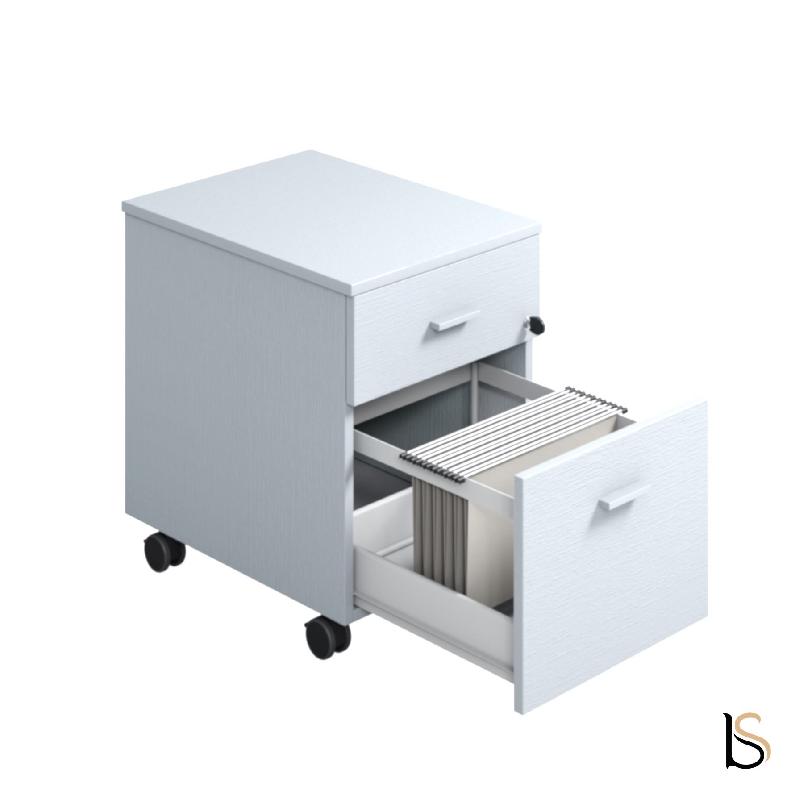 Caisson mobile Torino - Blanc, 2 tiroirs, Non_1