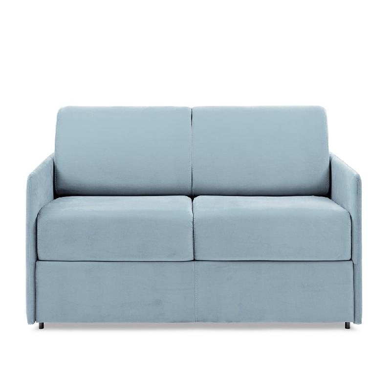 CANAPÉ LIT EXPRESS COLOSSE COUCHAGE 120 CM MATELAS ÉPAISSEUR 22 CM À MÉMOIRE DE FORME VELOURS BLEU PASTEL_1