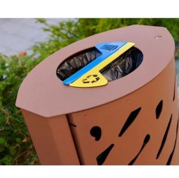Corbeille Venise Tri Sélectif - 2x60 L - Structure en acier et tôle découpée - Version standard ou avec couvercle rehaussé_1