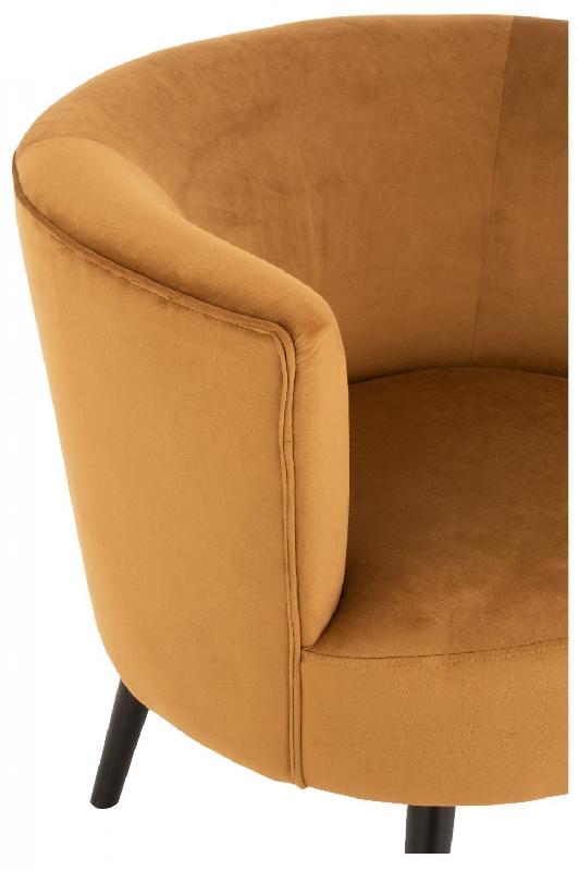 Fauteuil DULZURA - Structure en bois et revêtement textile - Dimensions L80 x H75 x P70 cm - Style antique or_1